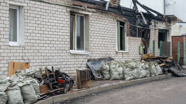 Professional Fire Damage Restoration technician working in Mount Royal, NJ